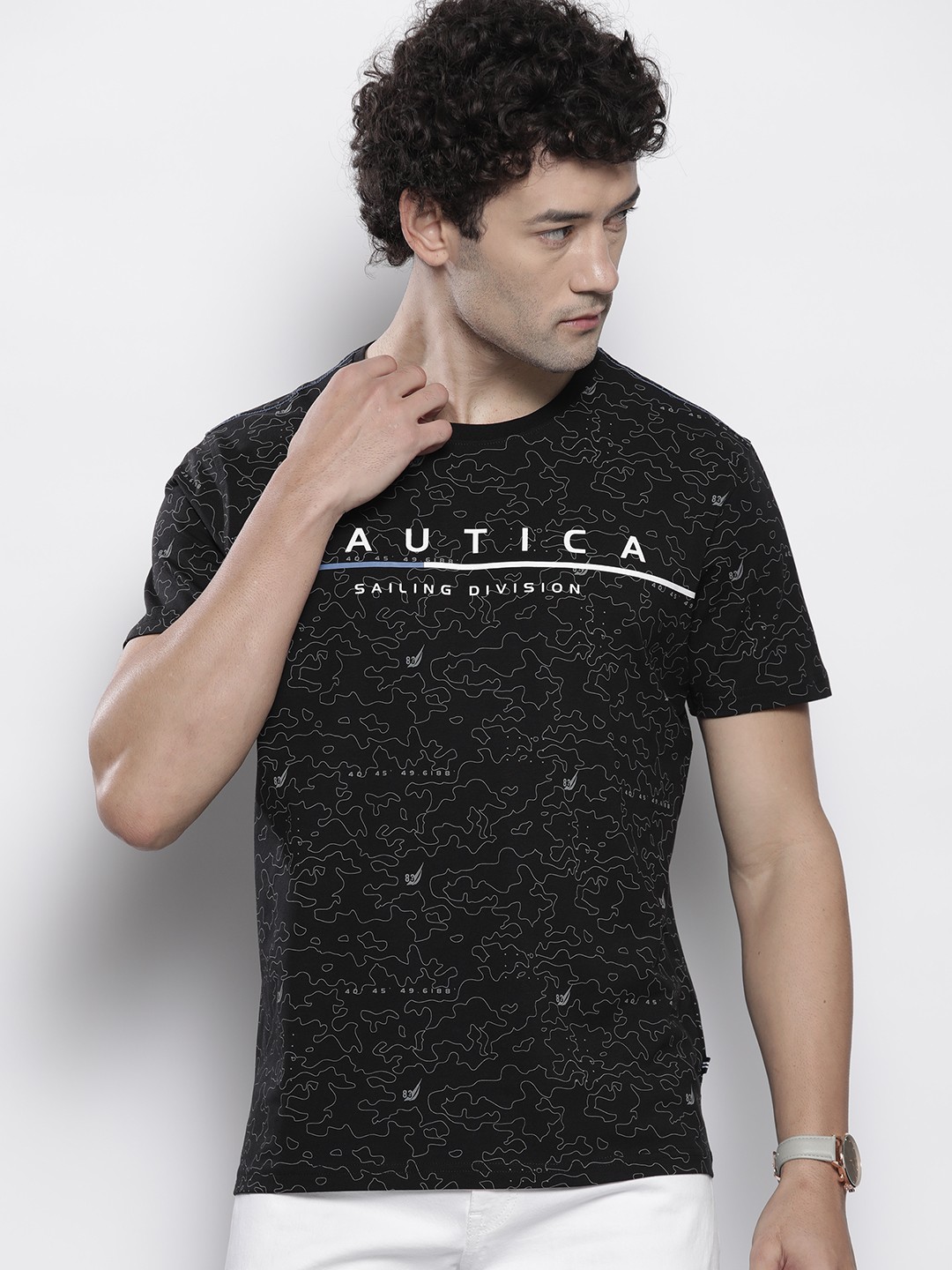 

Nautica Brand Logo Printed T-shirt, Black