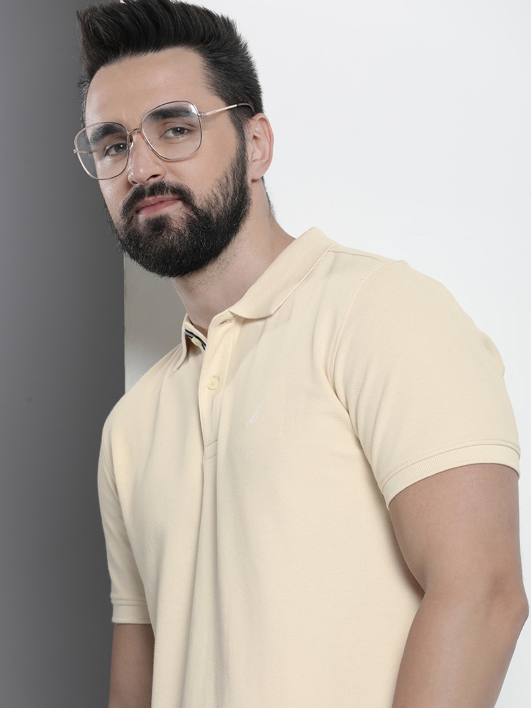 

Nautica Polo Collar Pure Cotton T-shirt, Cream