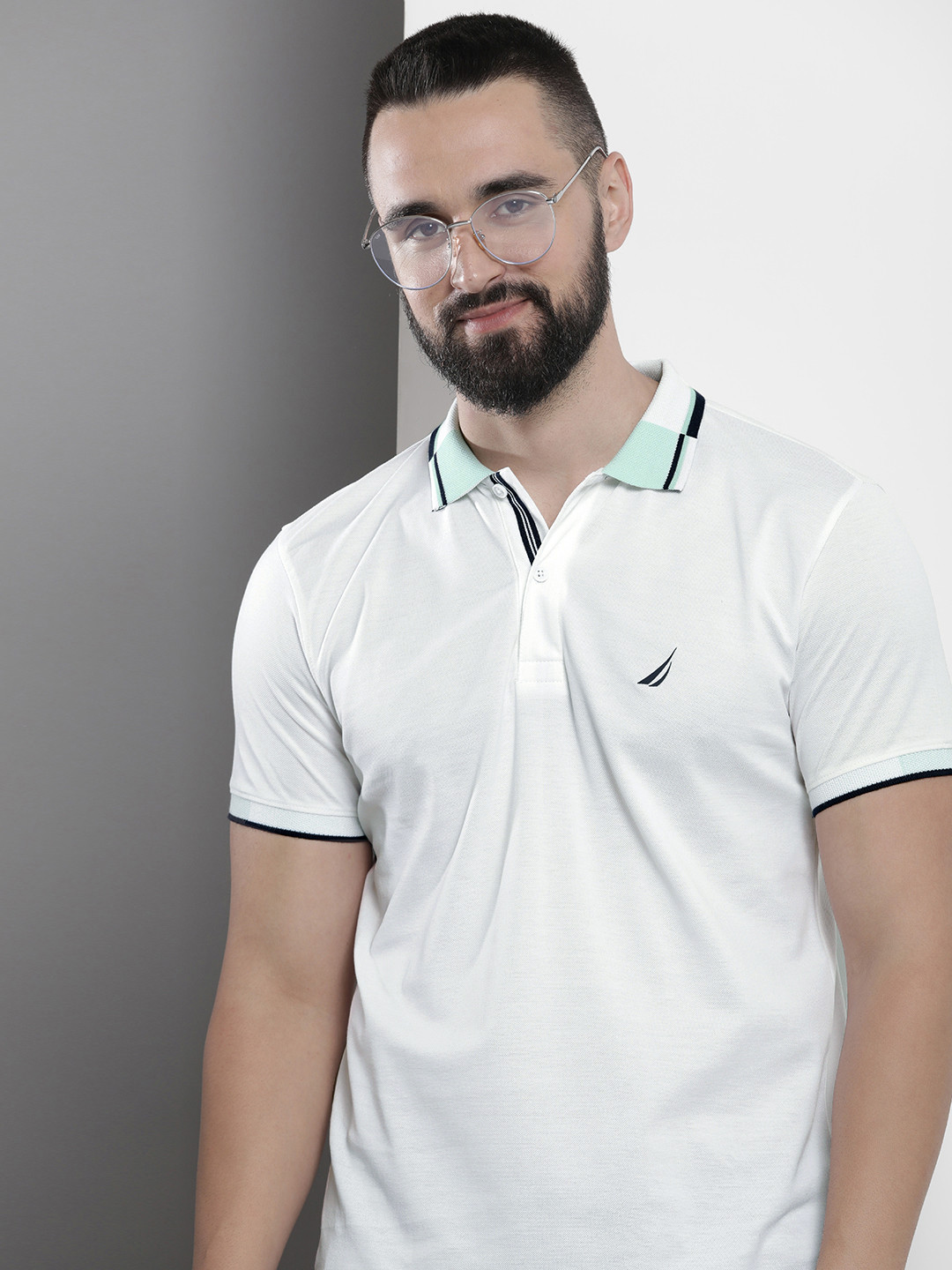 

Nautica Pure Cotton Polo Collar Casual T-shirt, White