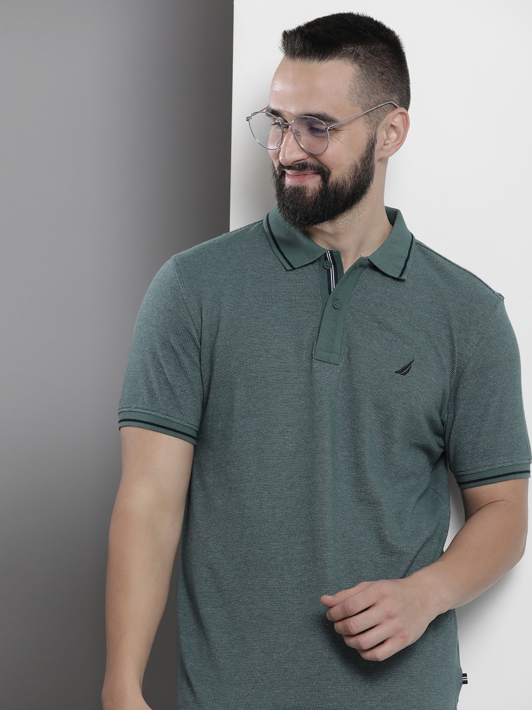 

Nautica Pure Cotton Polo Collar Casual T-shirt, Grey
