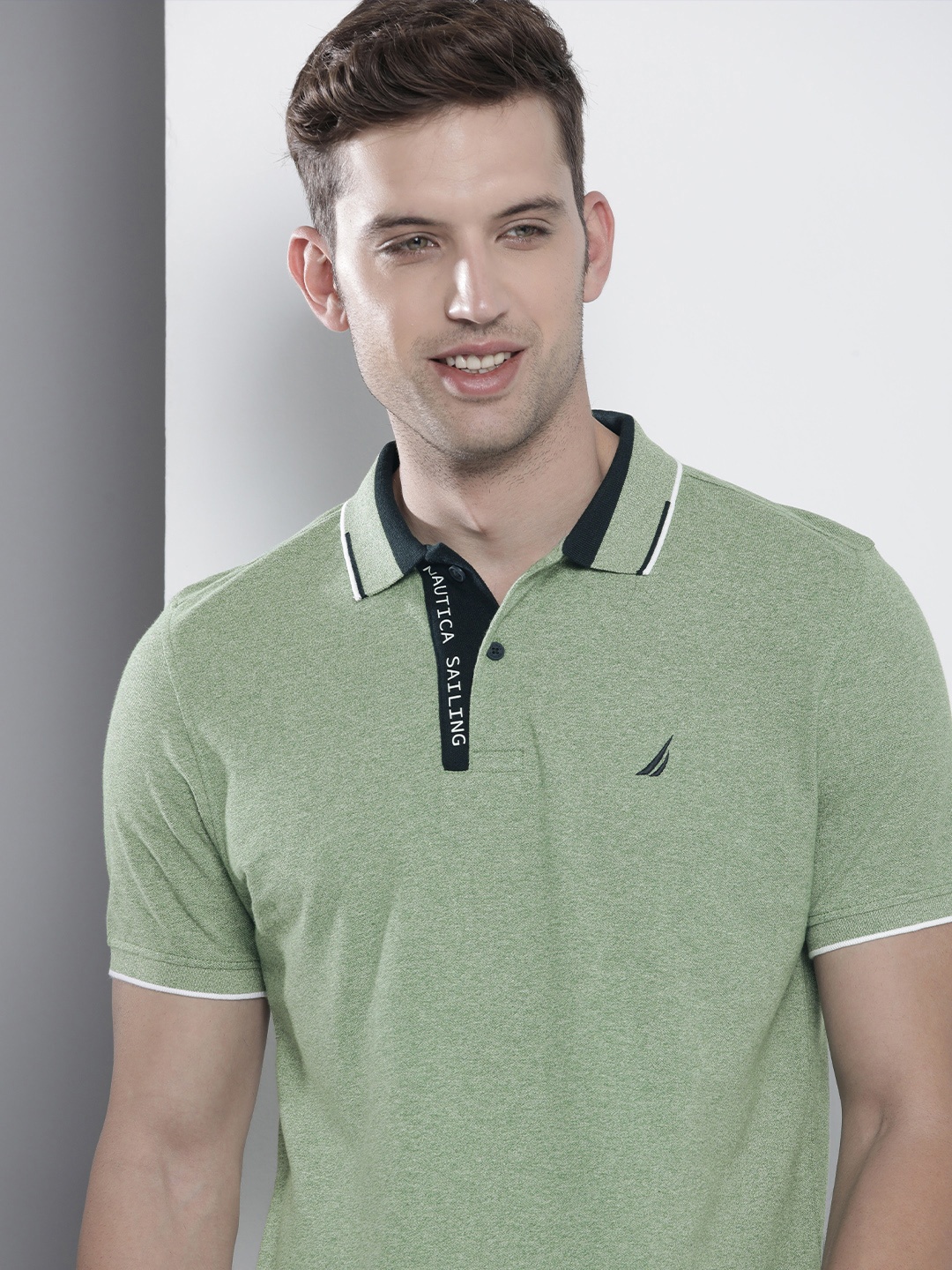 

Nautica Polo Collar Pure Cotton T-shirt, Green