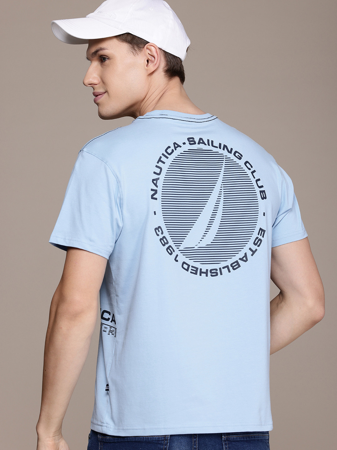 

Nautica Brand Logo Printed T-shirt, Blue