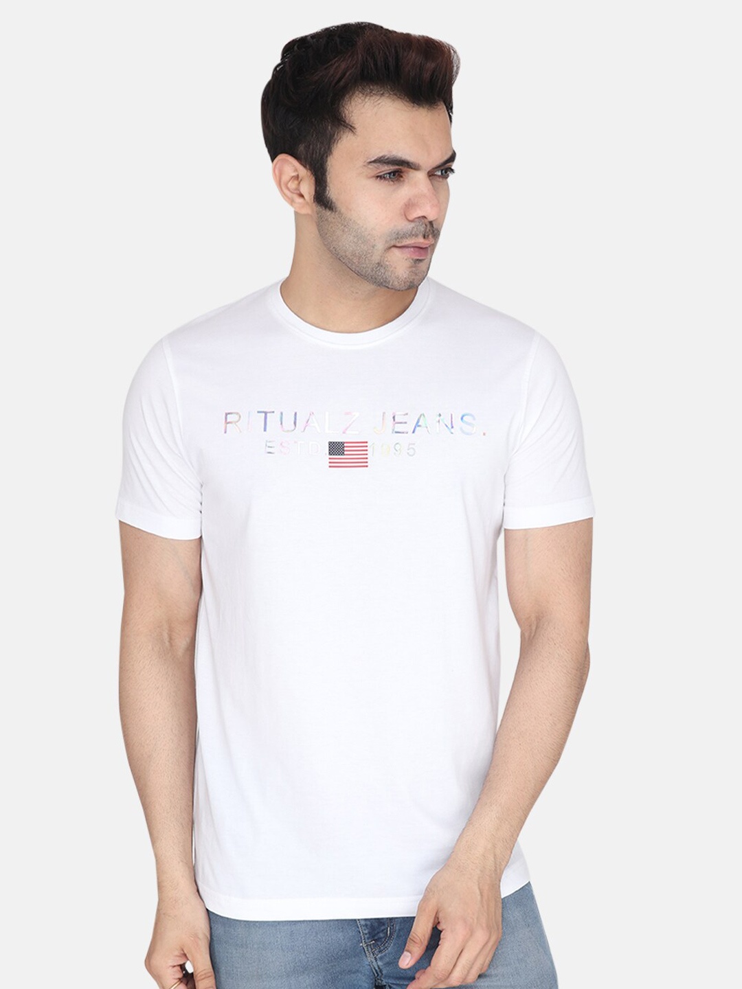 

Albion Relaxed Fit Typography Printed Pure Cotton T-shirt, White