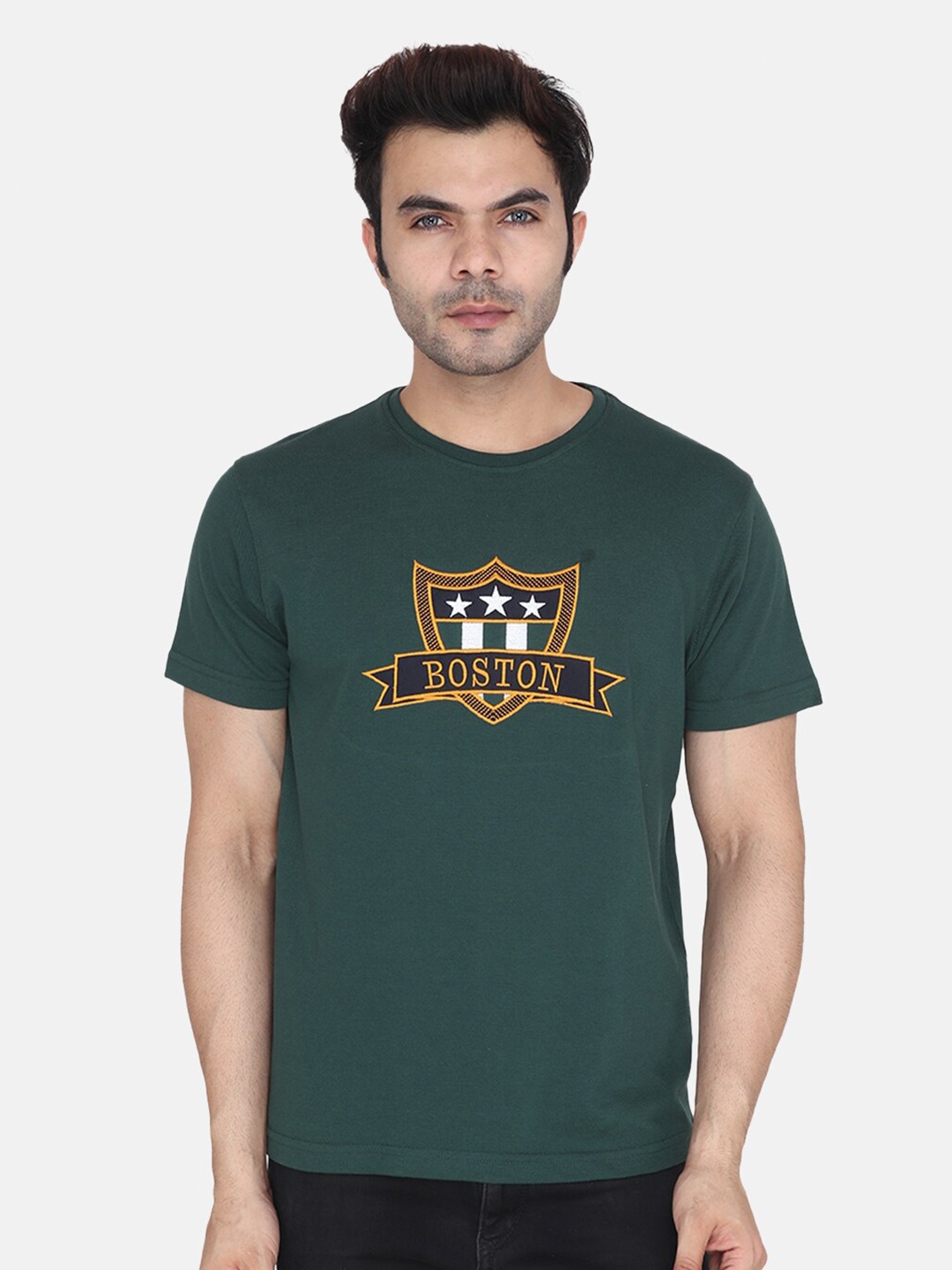 

Albion Relaxed Fit Typography Printed Pure Cotton T-shirt, Green