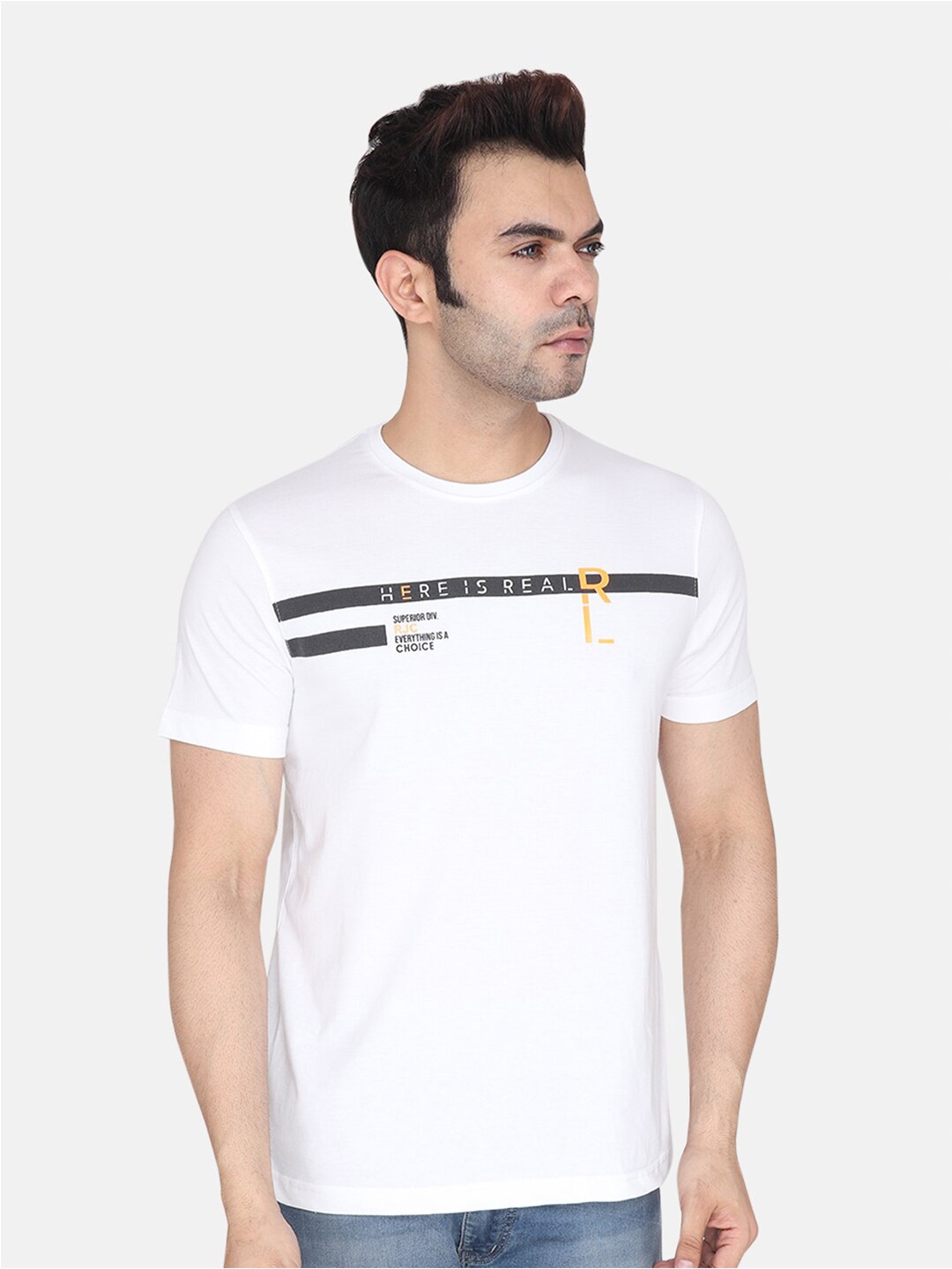 

Albion Relaxed Fit Typography Printed Pure Cotton T-shirt, White