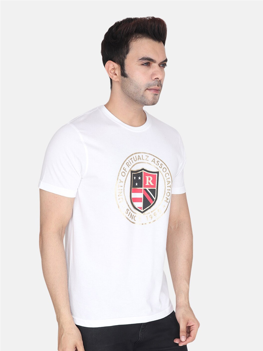 

Albion Relaxed Fit Typography Printed Pure Cotton T-shirt, White