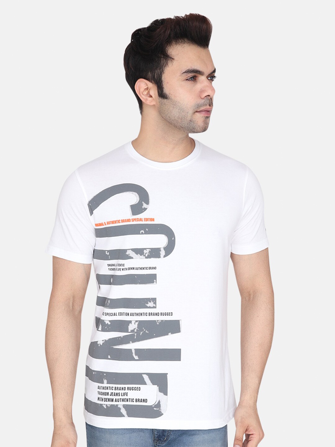 

Albion Relaxed Fit Typography Printed Pure Cotton T-shirt, White