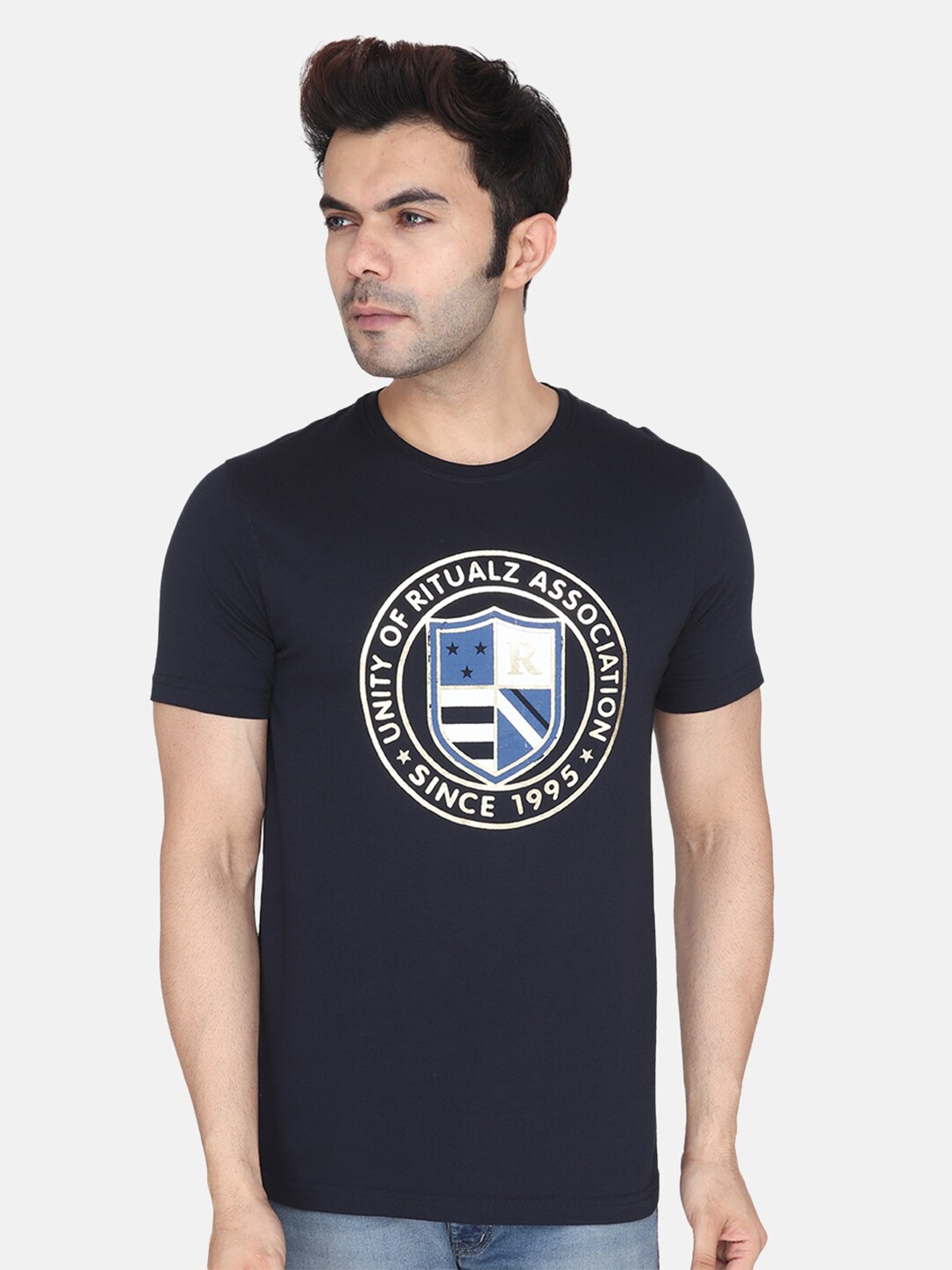 

Albion Relaxed Fit Typography Printed Pure Cotton T-shirt, Black