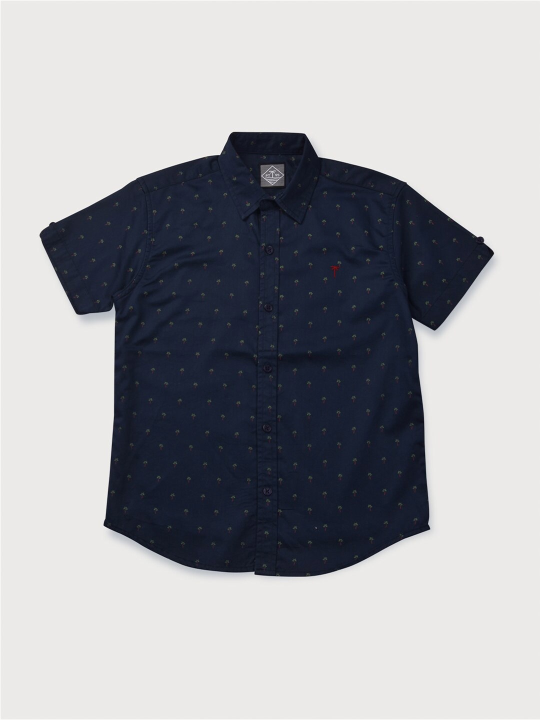 

Palm Tree Infant Boys Micro Ditsy Printed Cotton Casual Shirt, Navy blue