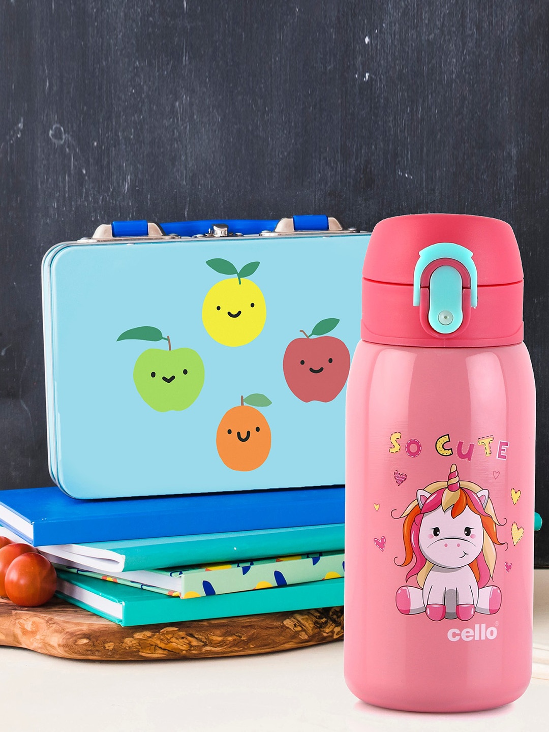 

Cello Junior Pink Unicorn Print Kids Stainless Steel Water Bottle- 375ml