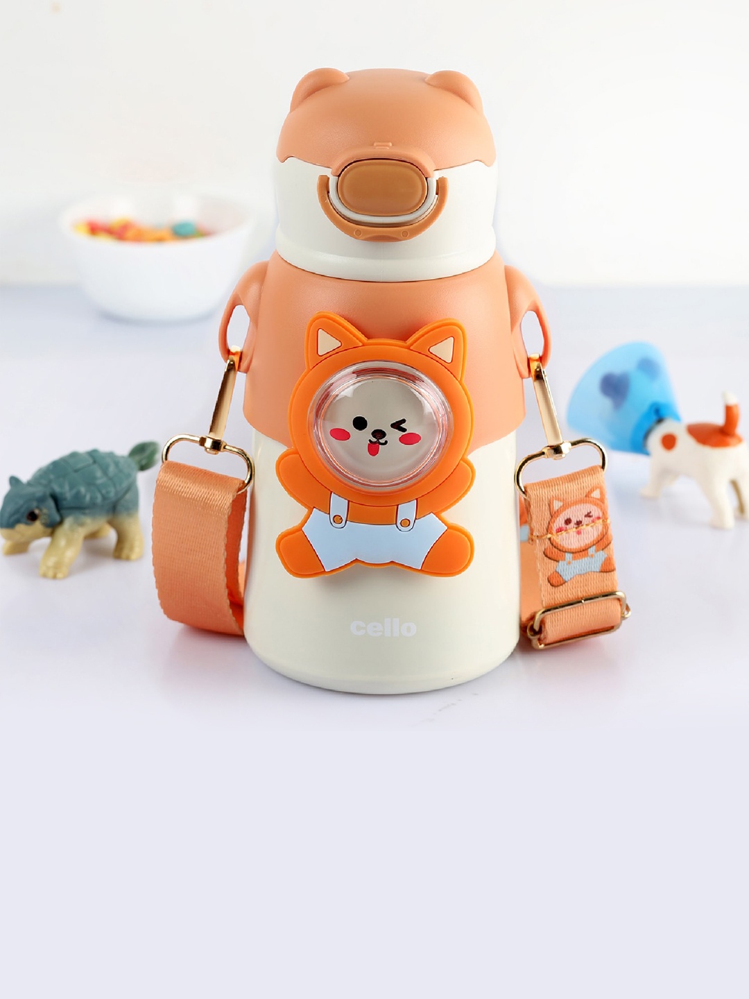 

Cello Funz Orange Double Walled Stainless Steel Kids Water Bottle- 550ml