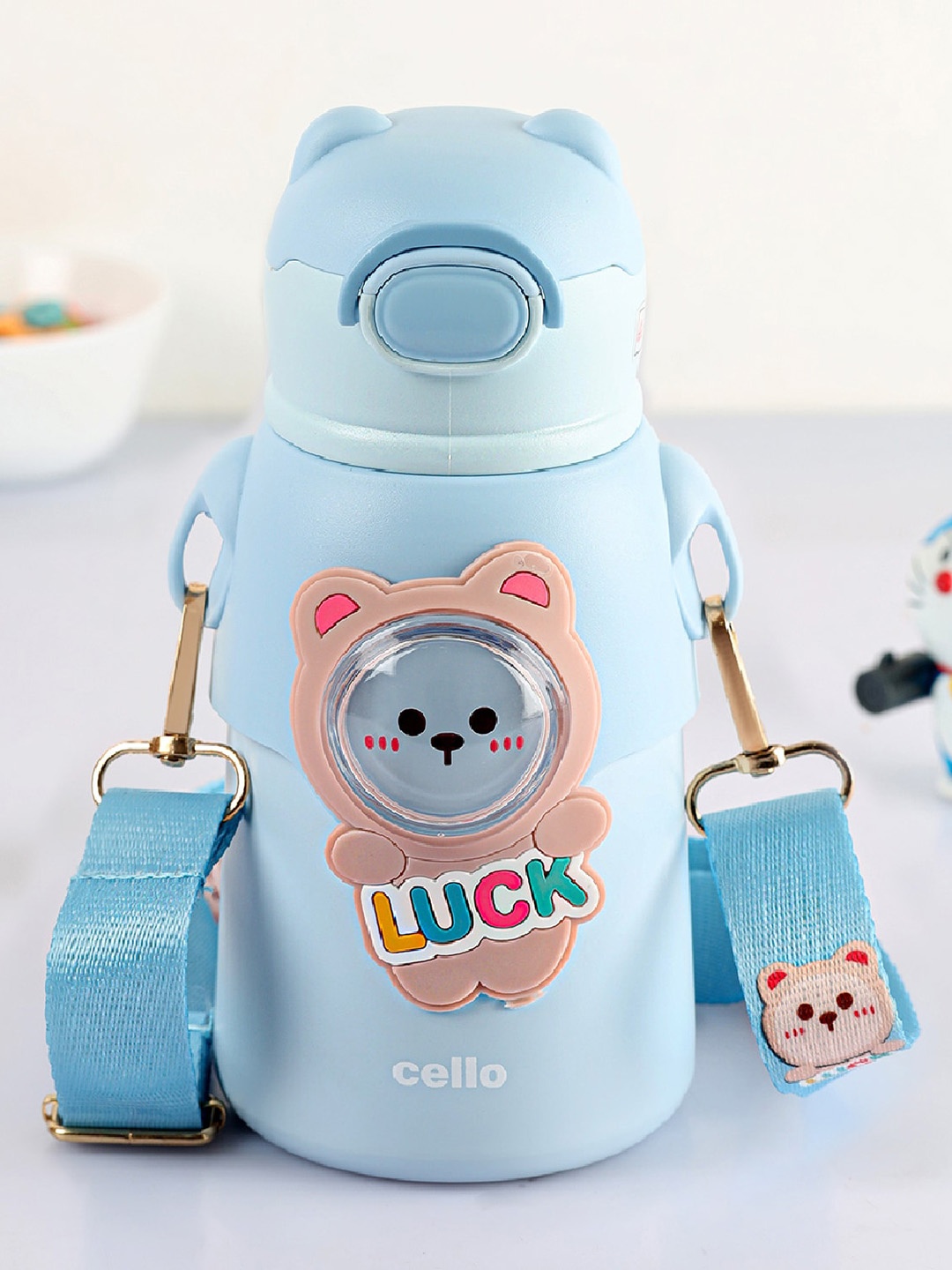

Cello Funz Blue Double Walled Stainless Steel Kids Water Bottle- 550ml