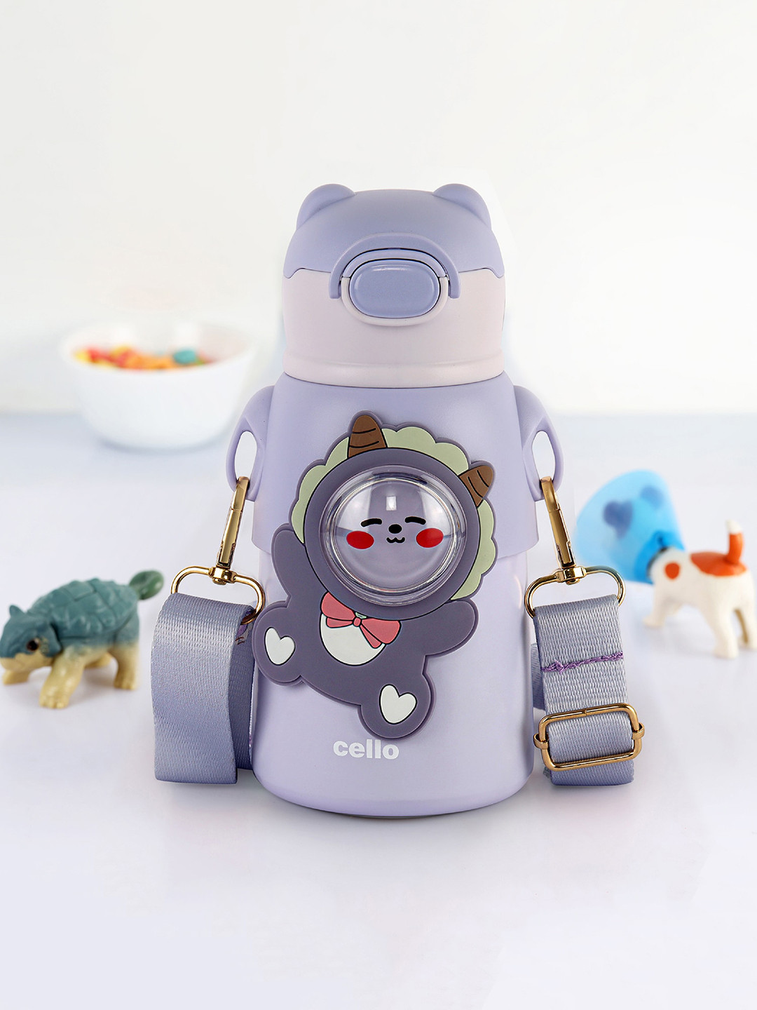

Cello Funz Purple Double Walled Stainless Steel Kids Water Bottle- 550ml