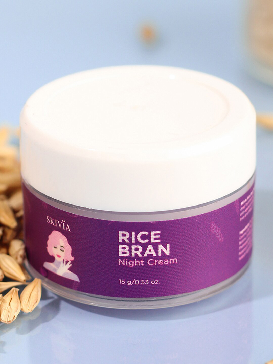 

SKIVIA Rice Bran Nourishes & Revitalizes Skin Mini Night Cream -15g, Transparent