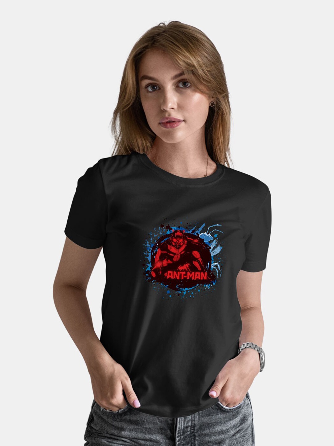 

macmerise Ant-Man Printed Bio Finish Cotton T-shirt, Black