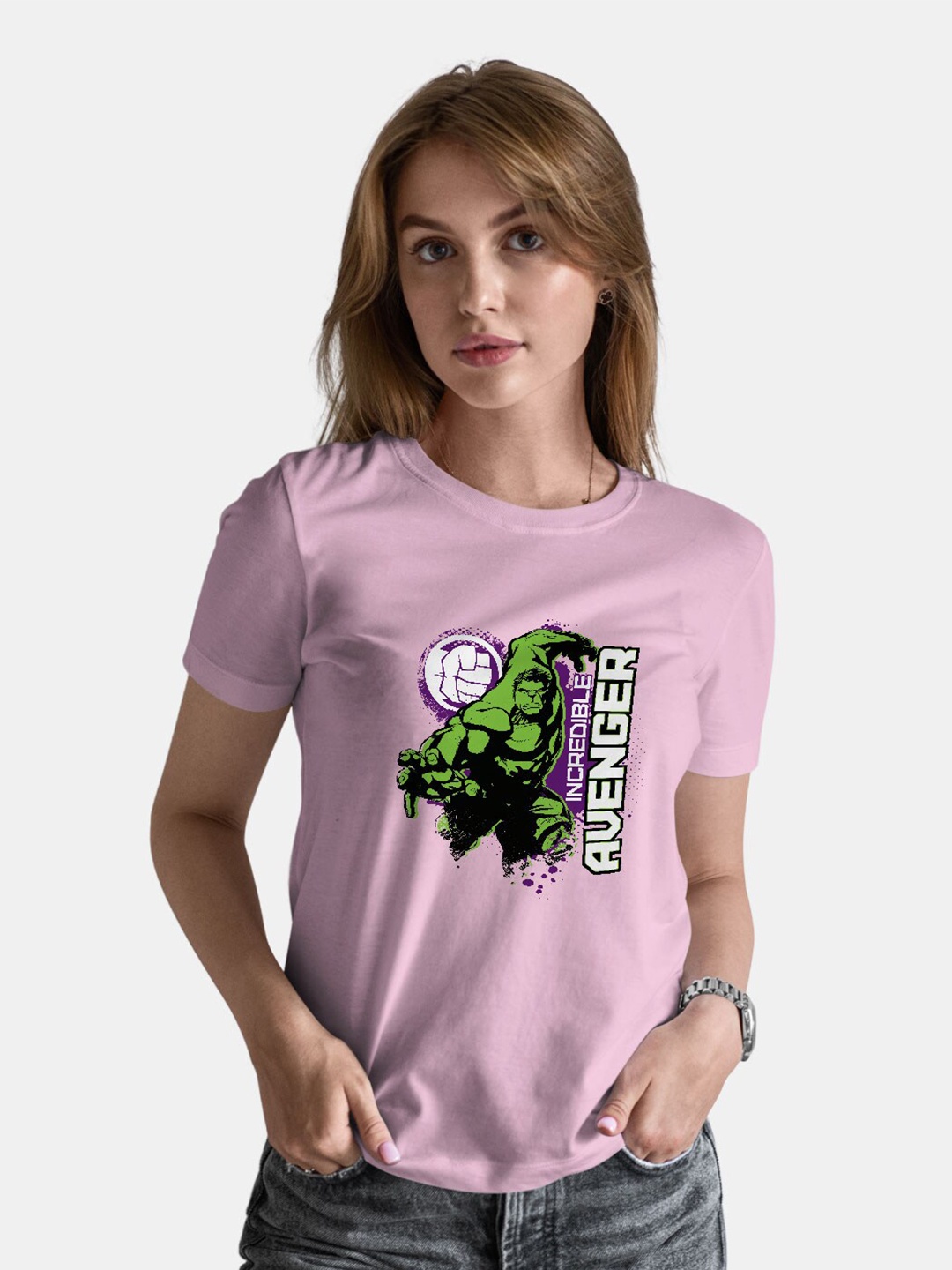 

macmerise Hulk Printed Bio Finish Cotton T-shirt, Pink