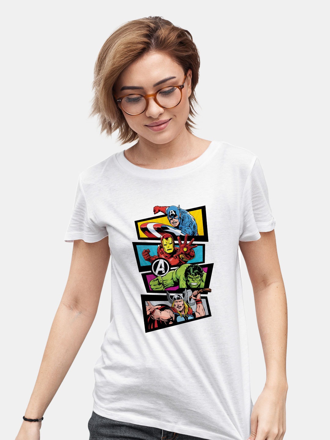 

macmerise Avengers Printed Bio Finish Cotton T-shirt, White