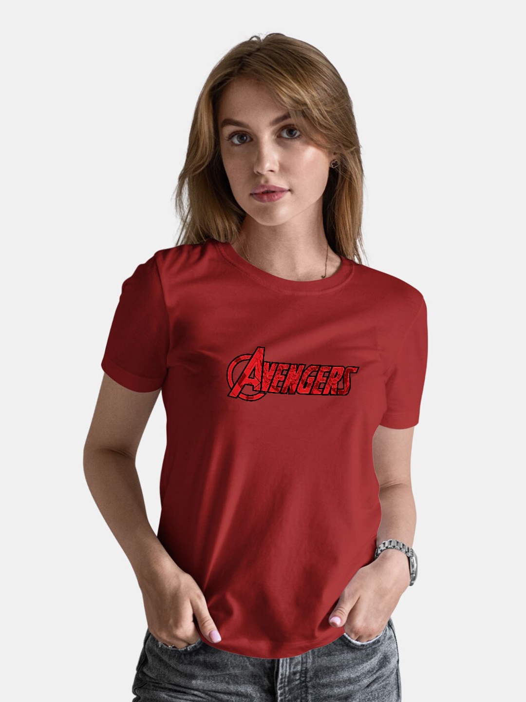 

macmerise Avengers Printed Bio Finish Pure Cotton T-shirt, Red