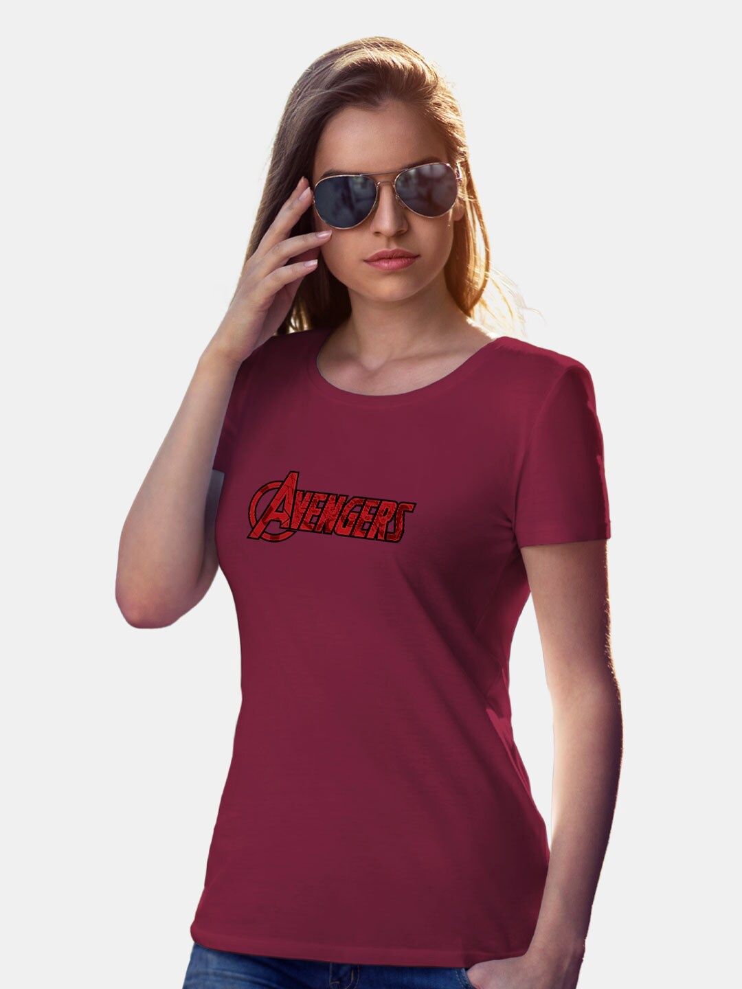 

macmerise Avengers Typography Printed Bio Finish Cotton T-shirt, Maroon