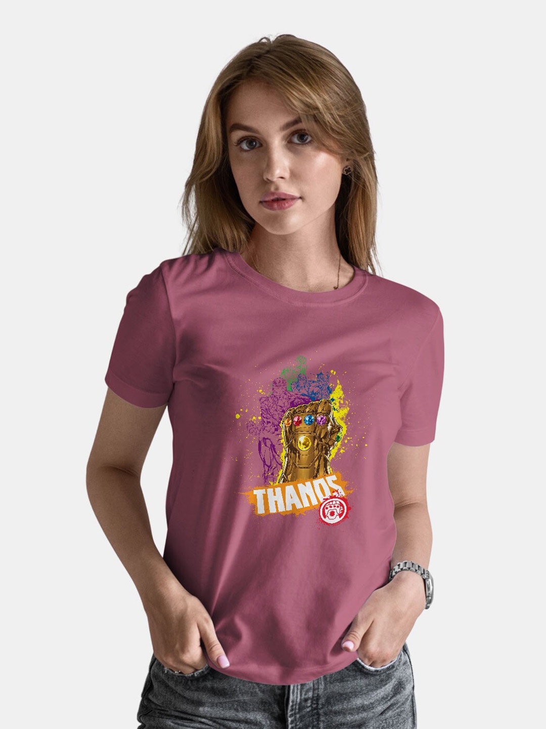 

macmerise Printed Bio Finish T-shirt, Magenta