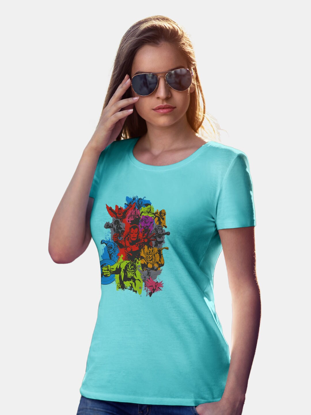 

macmerise Superhero Printed Bio Finish Cotton T-shirt, Sea green