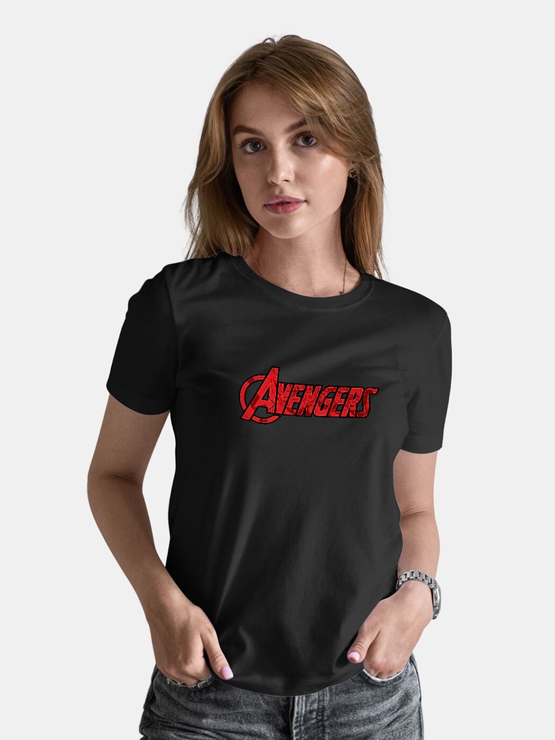 

macmerise Typography Printed Bio Finish Cotton Loose T-Shirt, Black