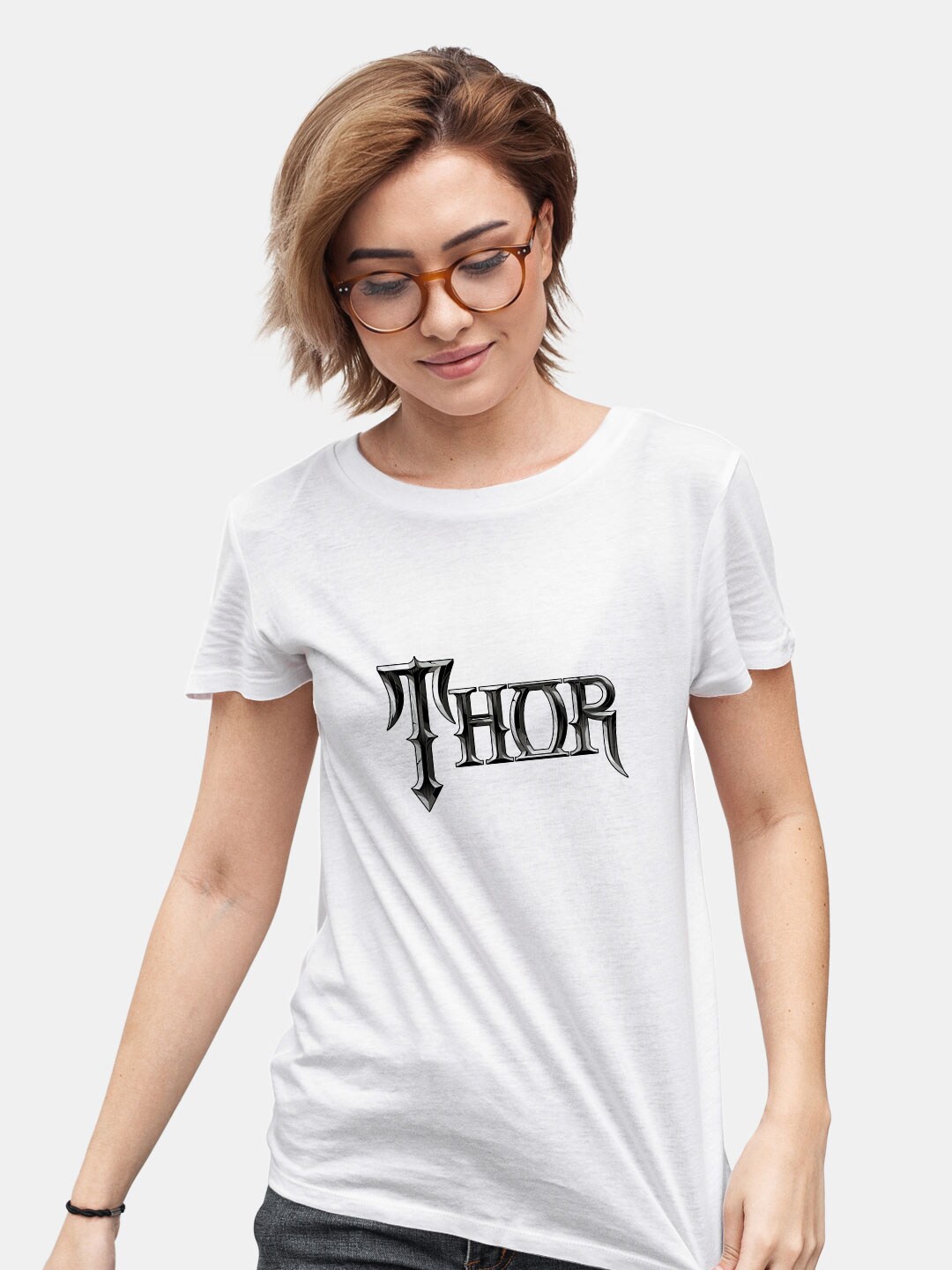 

macmerise Typography Printed Round Neck Short Sleeves Cotton T-shirt, White