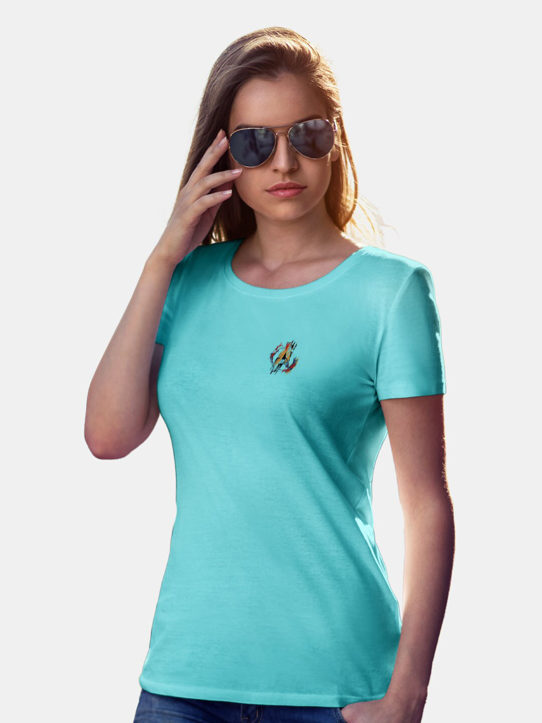 

macmerise Round Neck Bio Finish Cotton T-shirt, Sea green