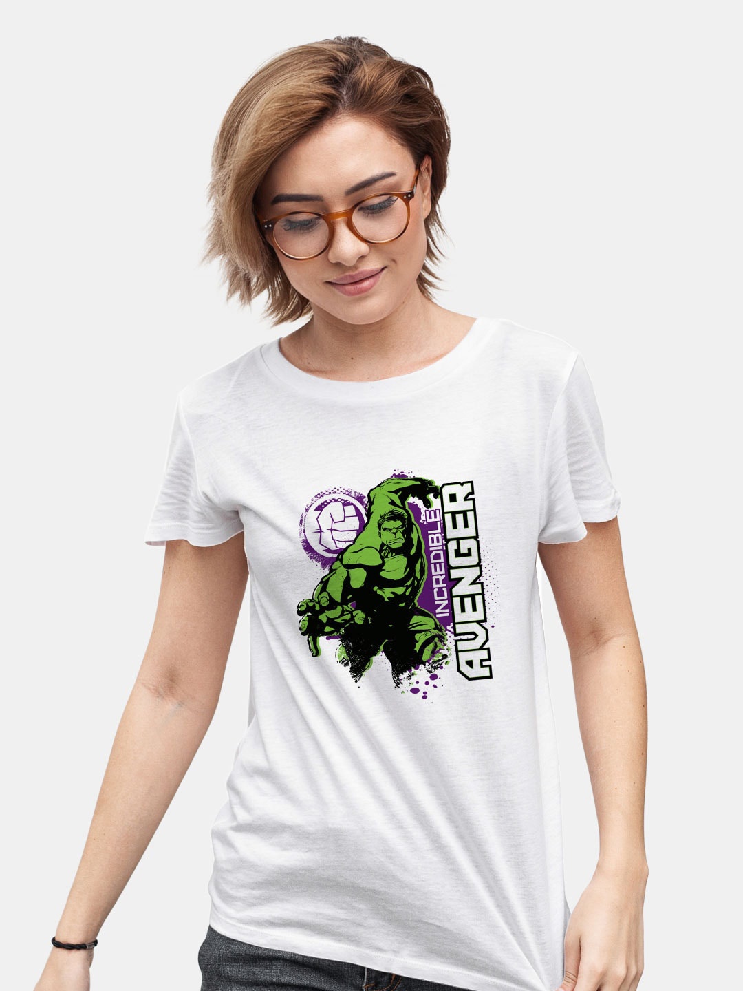 

macmerise Hulk Printed Short Sleeves Bio Finish Cotton T-shirt, White