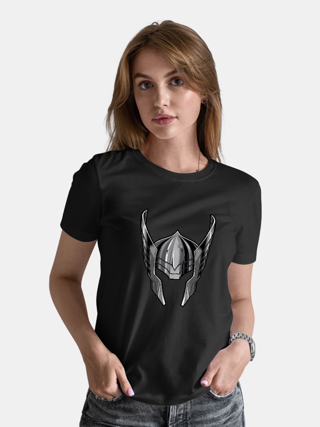 

macmerise Thor Printed Bio Finish Cotton T-Shirt, Black