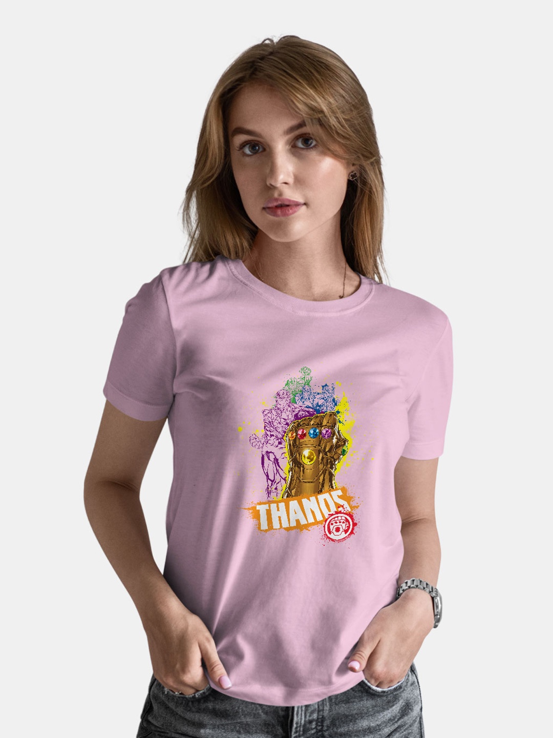 

macmerise Thanos Printed Bio Finish Cotton T-shirt, Pink
