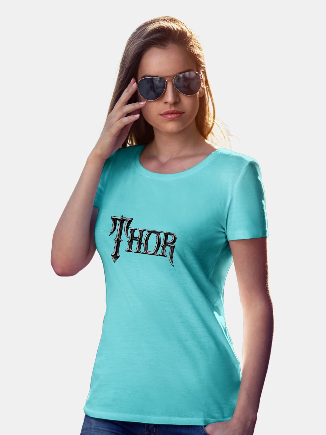 

macmerise Thor Typography Printed Bio Finish Cotton T-Shirt, Blue