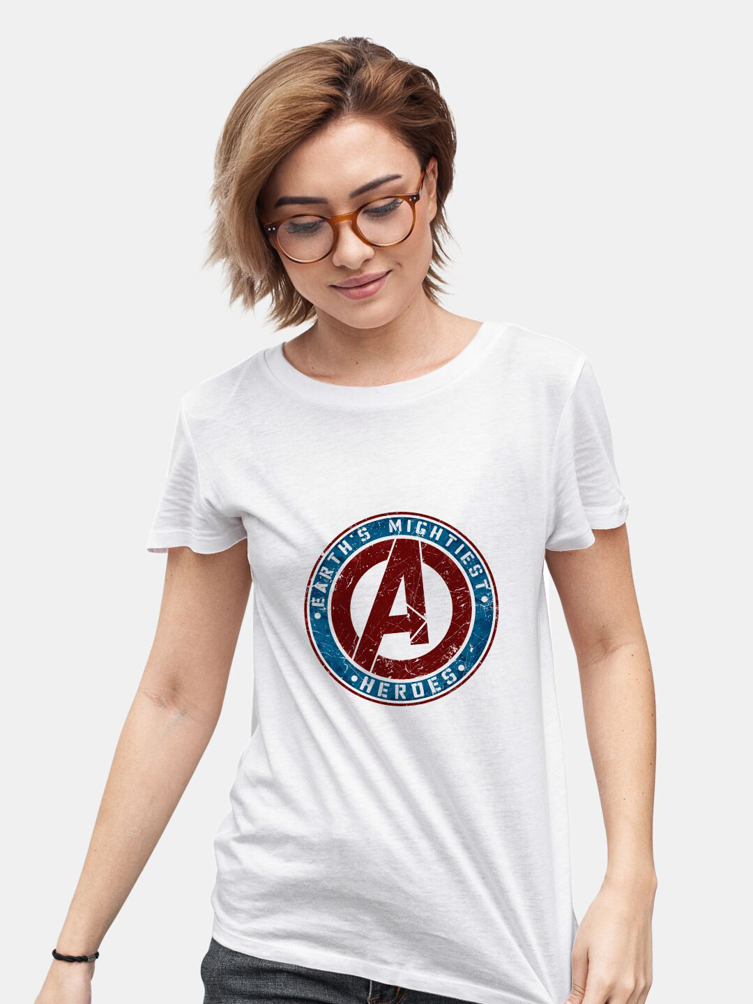 

macmerise Typography Printed Round Neck Short Sleeves Cotton T-shirt, White