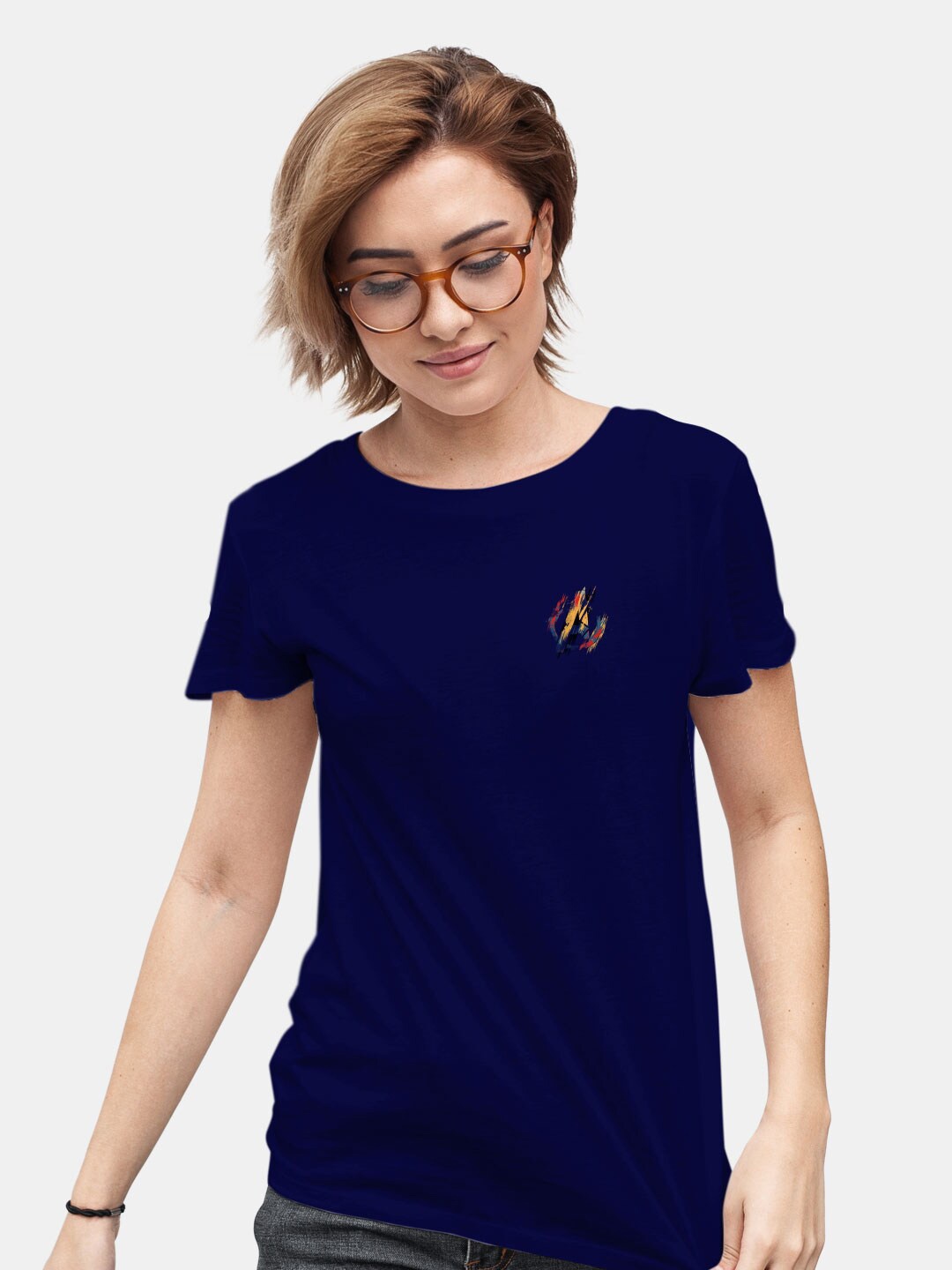 macmerise Avengers Badge Design Printed Bio Finish Pure Cotton T-shirt, Navy blue