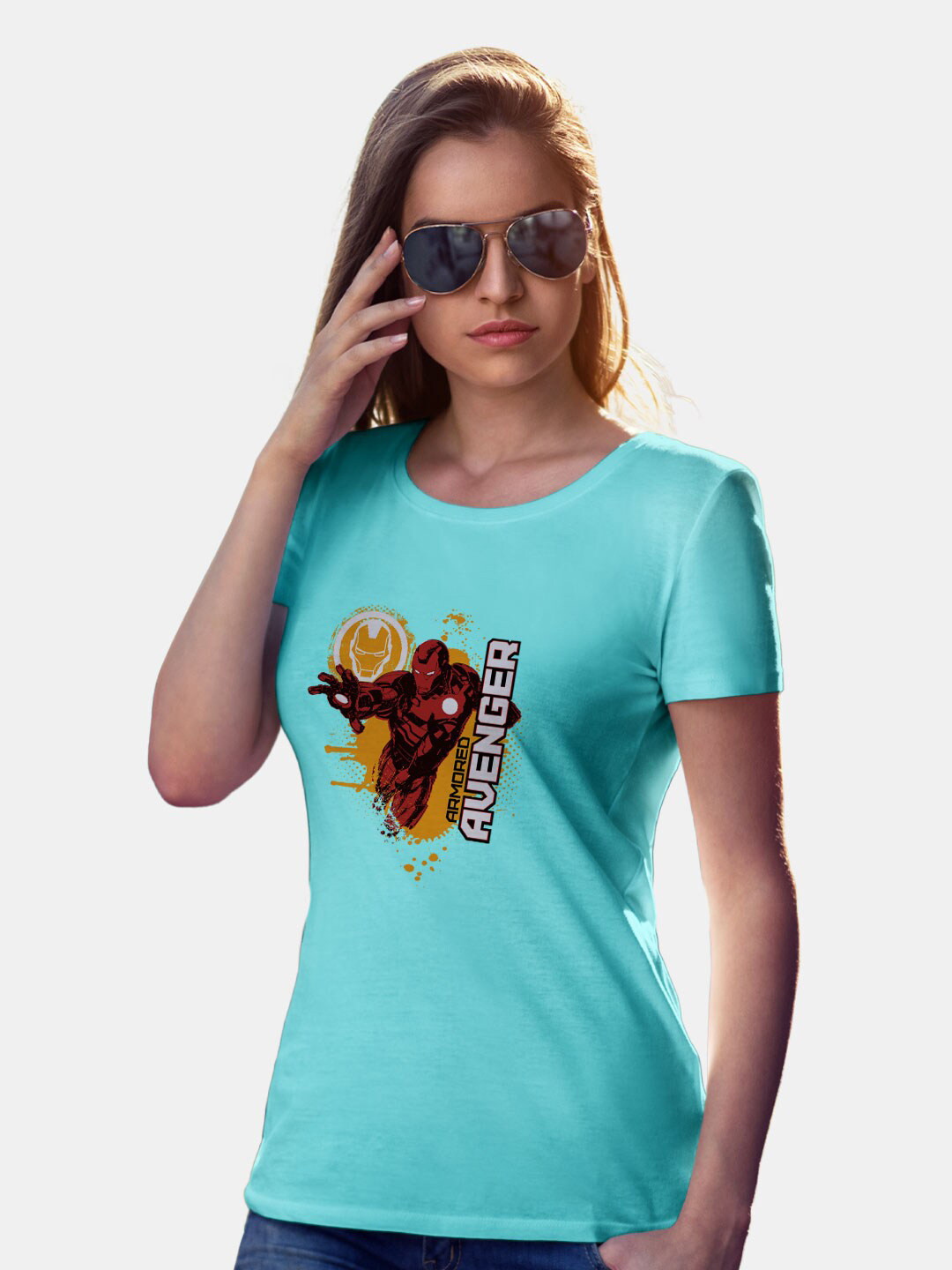 

macmerise Avenger Printed Short Sleeves Bio Finish Cotton T-shirt, Sea green