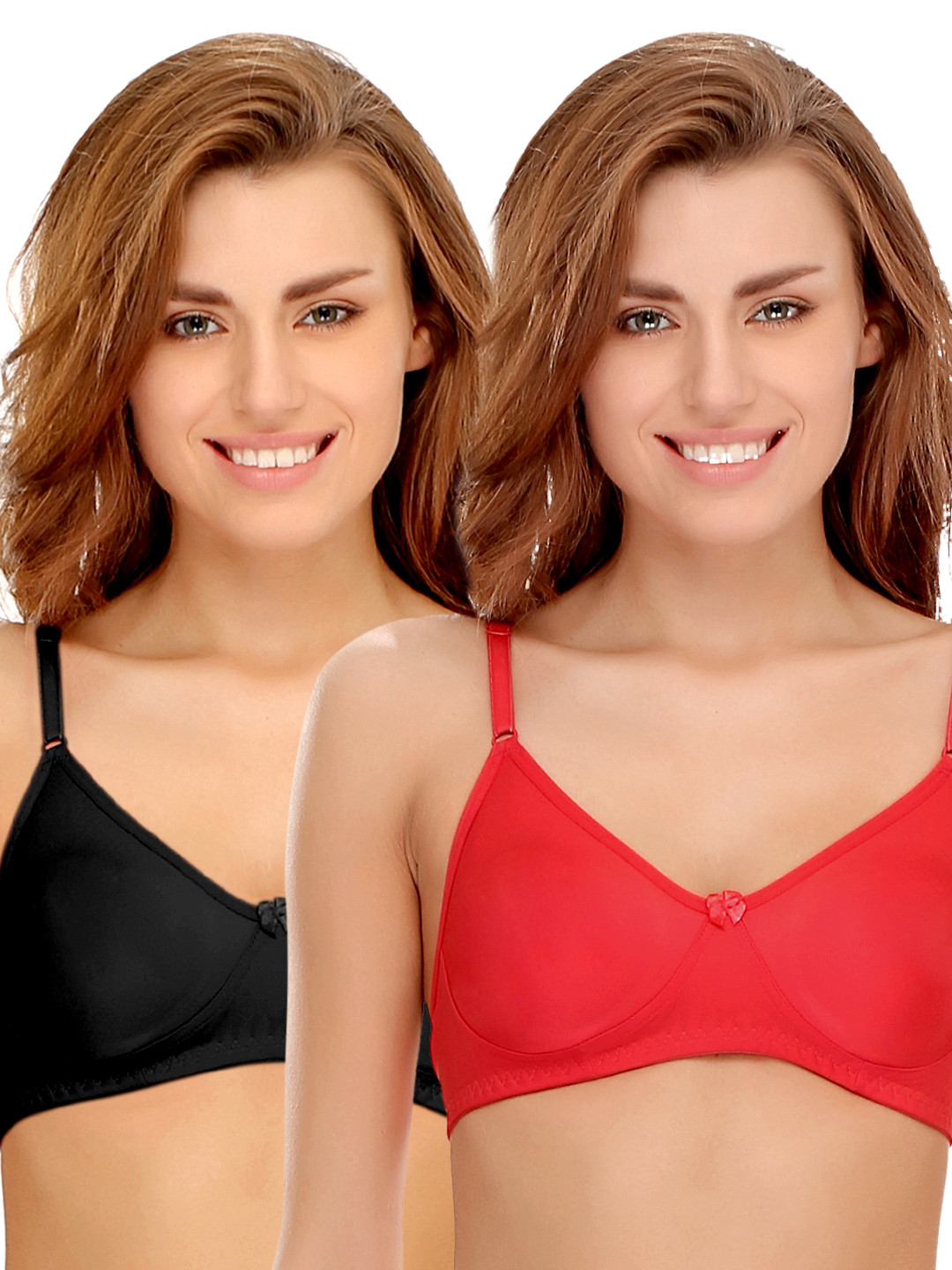 

Clovia Pack of 2 Solid Non-Wired Non-Padded Everyday Bra 447732-1-447733-1, Black