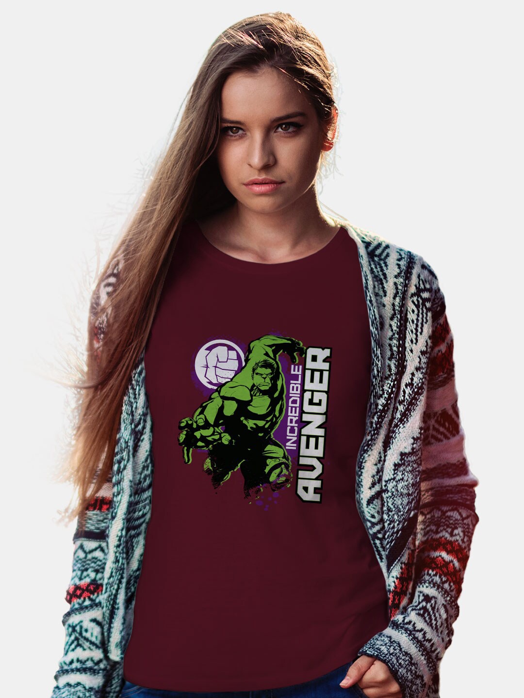 

macmerise Avengers Printed Bio Finish Cotton T-Shirt, Maroon