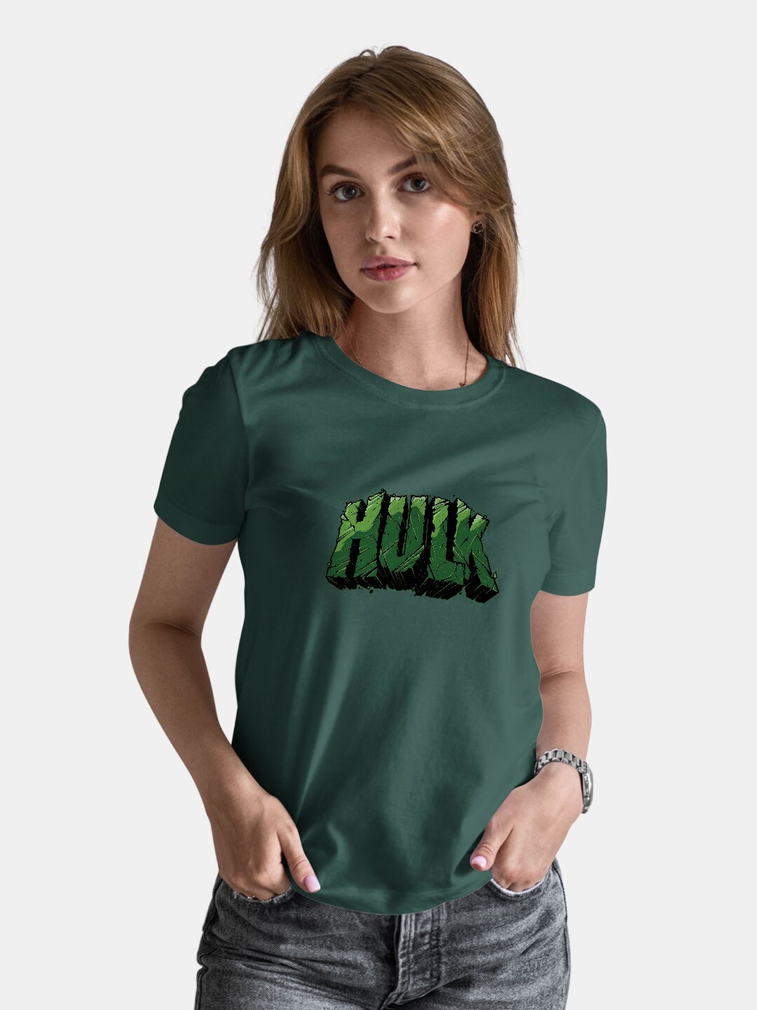 

macmerise Hulk Printed Bio Finish Cotton Loose T-Shirt, Olive