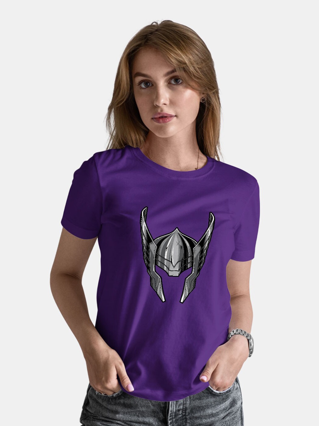 

macmerise Thor Printed Bio Finish Cotton T-shirt, Purple