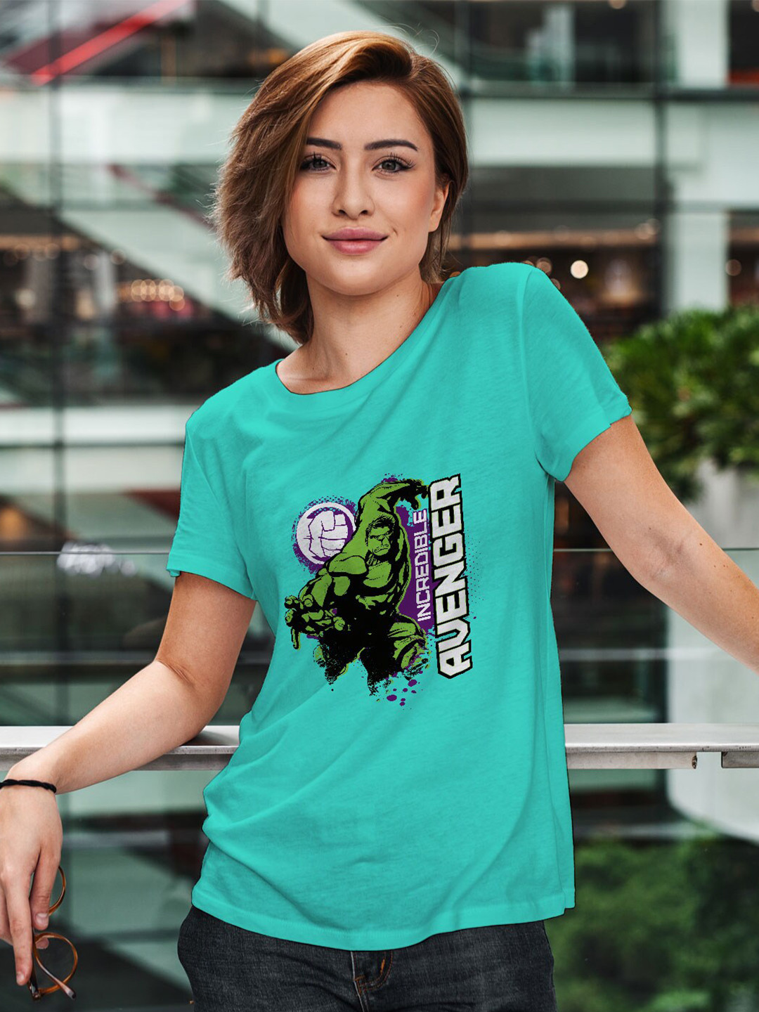 

macmerise Avenger Printed Bio Finish Cotton T-shirt, Turquoise blue
