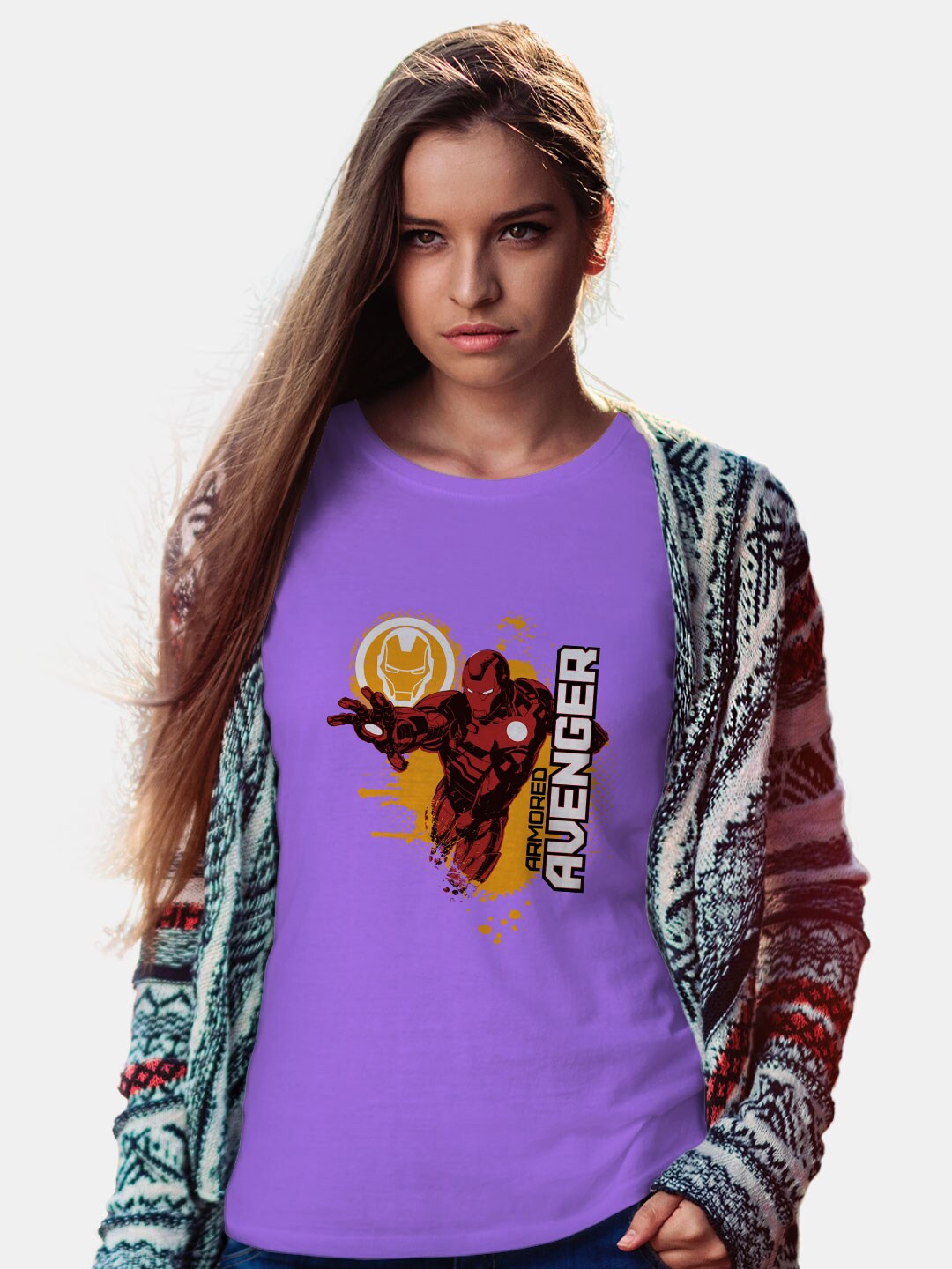 

macmerise Avengers Printed Bio Finish Cotton T-Shirt, Violet
