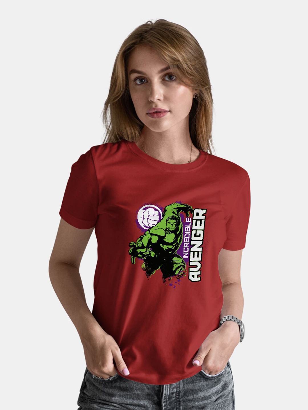 

macmerise Hulk Graphic Printed Bio Finish Cotton T-shirt, Red