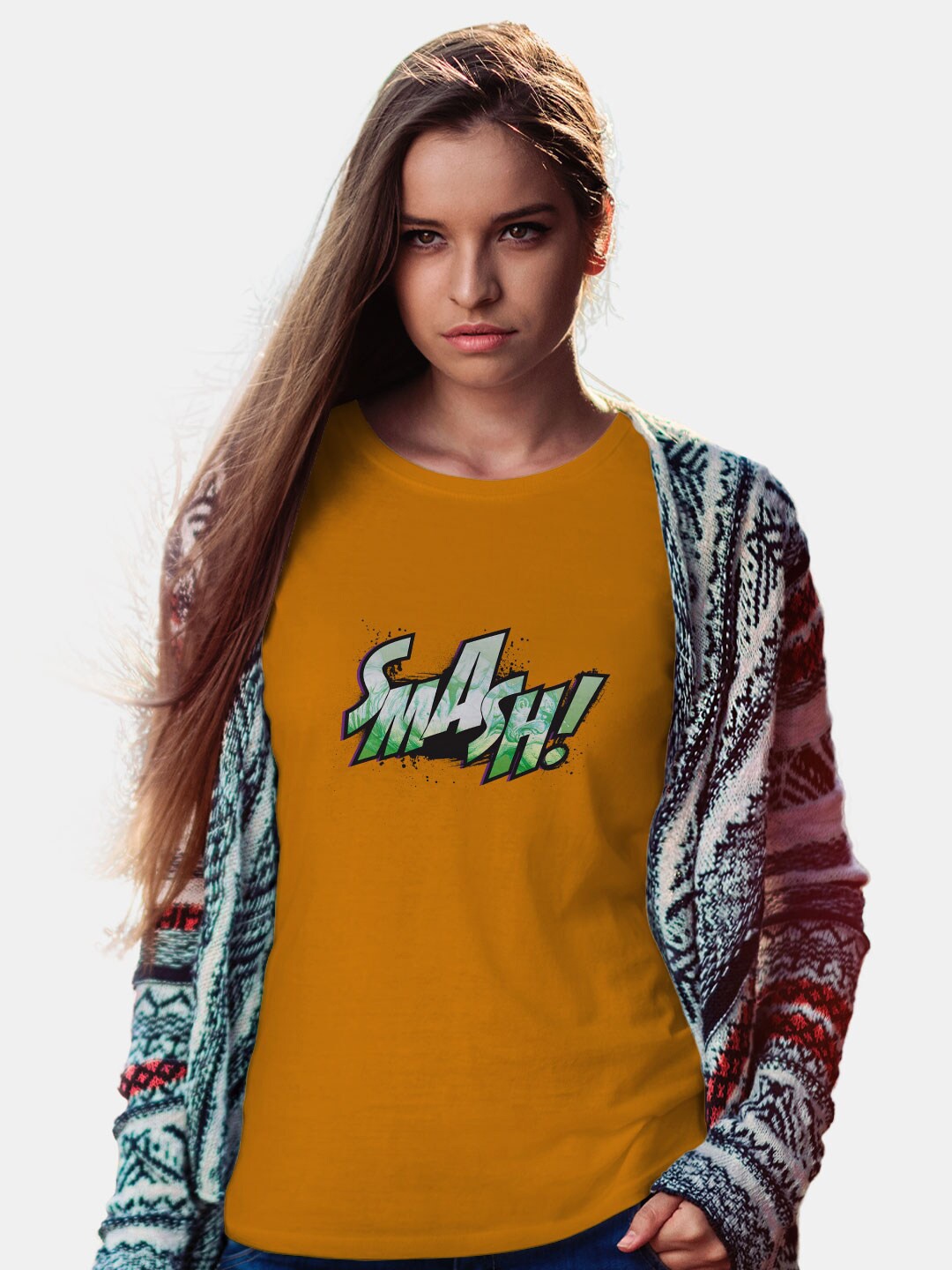 

macmerise Typography Printed Bio Finish Cotton T-shirt, Yellow