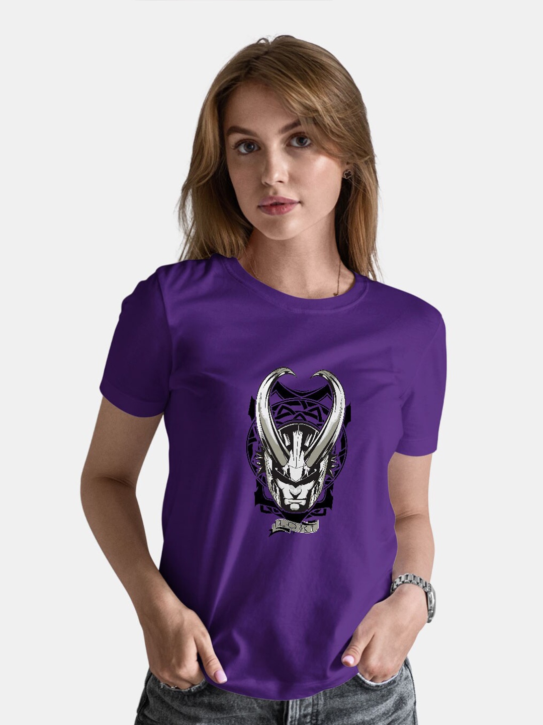 

macmerise Loki Graphic Printed Bio Finish Cotton T-shirt, Purple