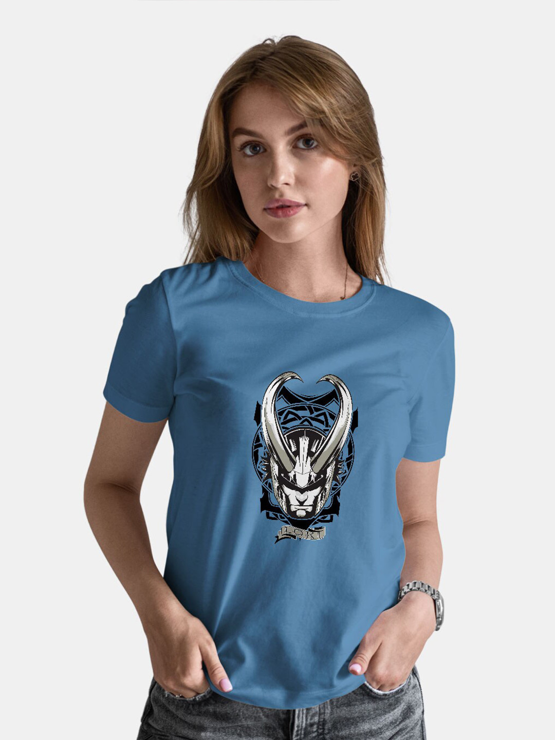

macmerise Loki Printed Cotton Bio Finish T-shirt, Blue