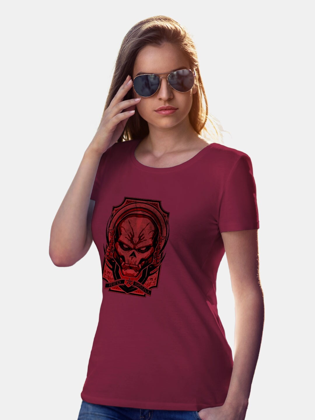 

macmerise Graphic Printed Bio Finish Cotton T-shirt, Maroon