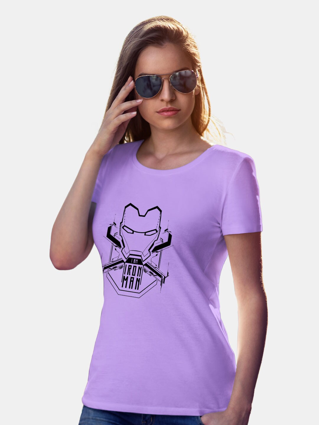 

macmerise Iron Man Printed Cotton Bio Finish T-shirt, Violet