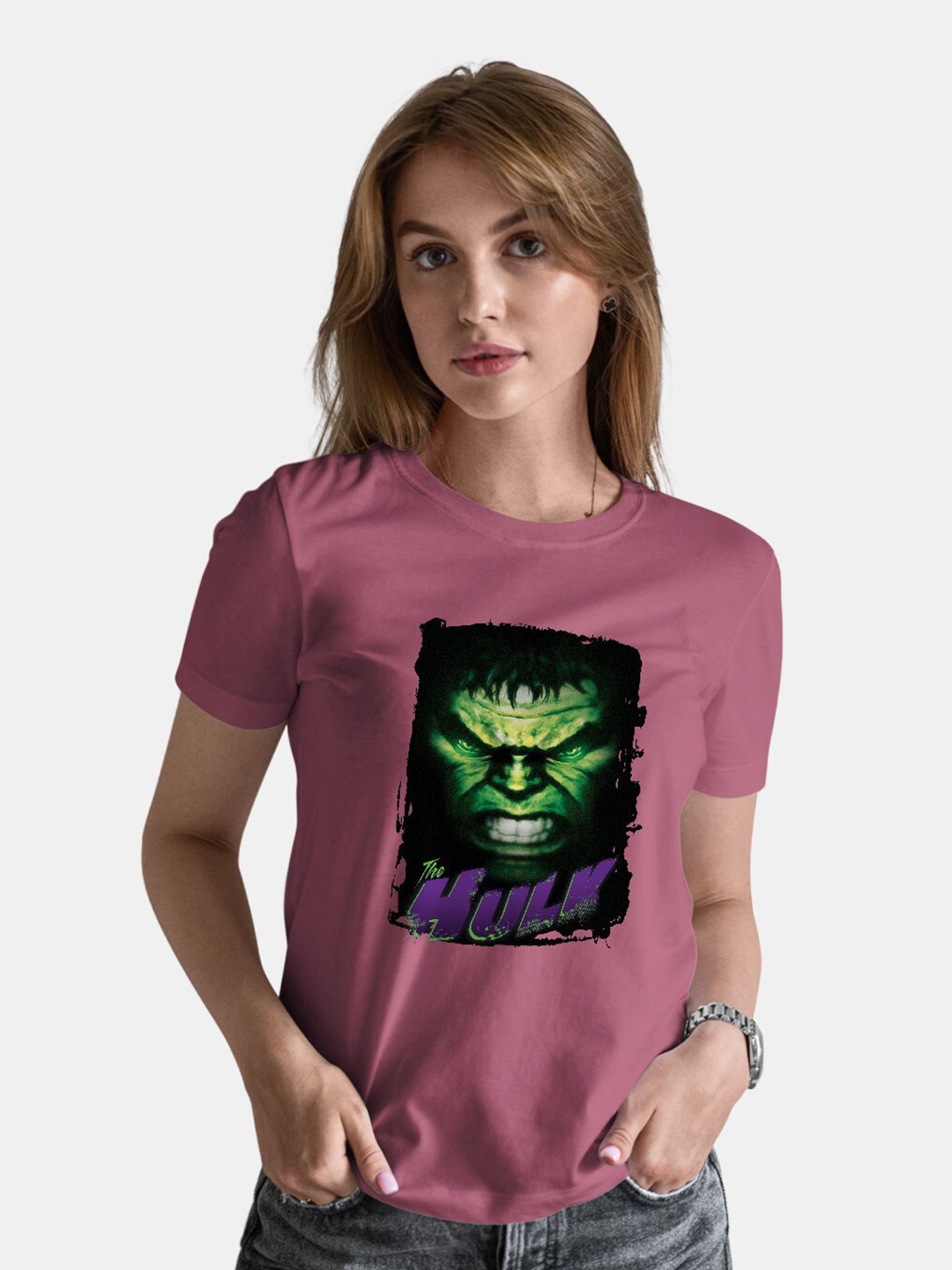 

macmerise Hulk Graphic Printed Bio Finish Cotton T-shirt, Mauve