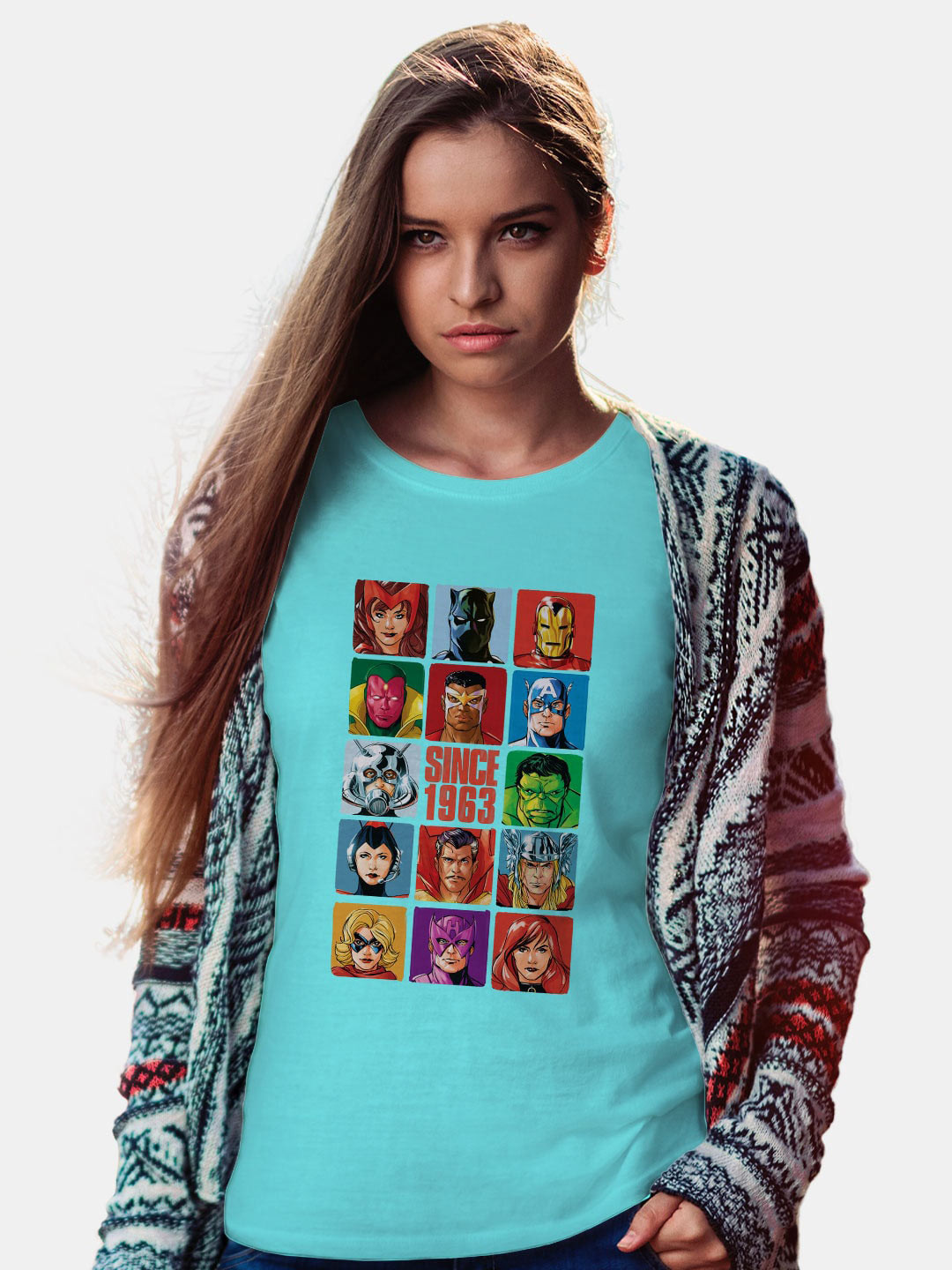 

macmerise Marvel Comic Printed Round Neck Bio Finish Cotton T-shirt, Sea green