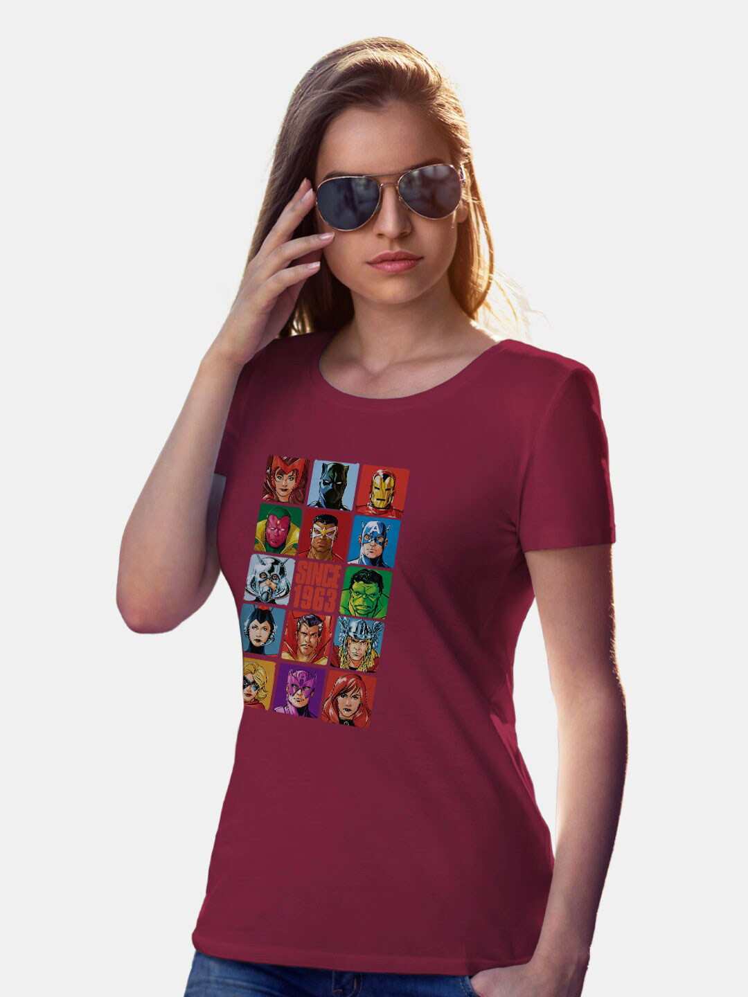 

macmerise Mravel Comic Printed Bio Finish Cotton T-shirt, Maroon